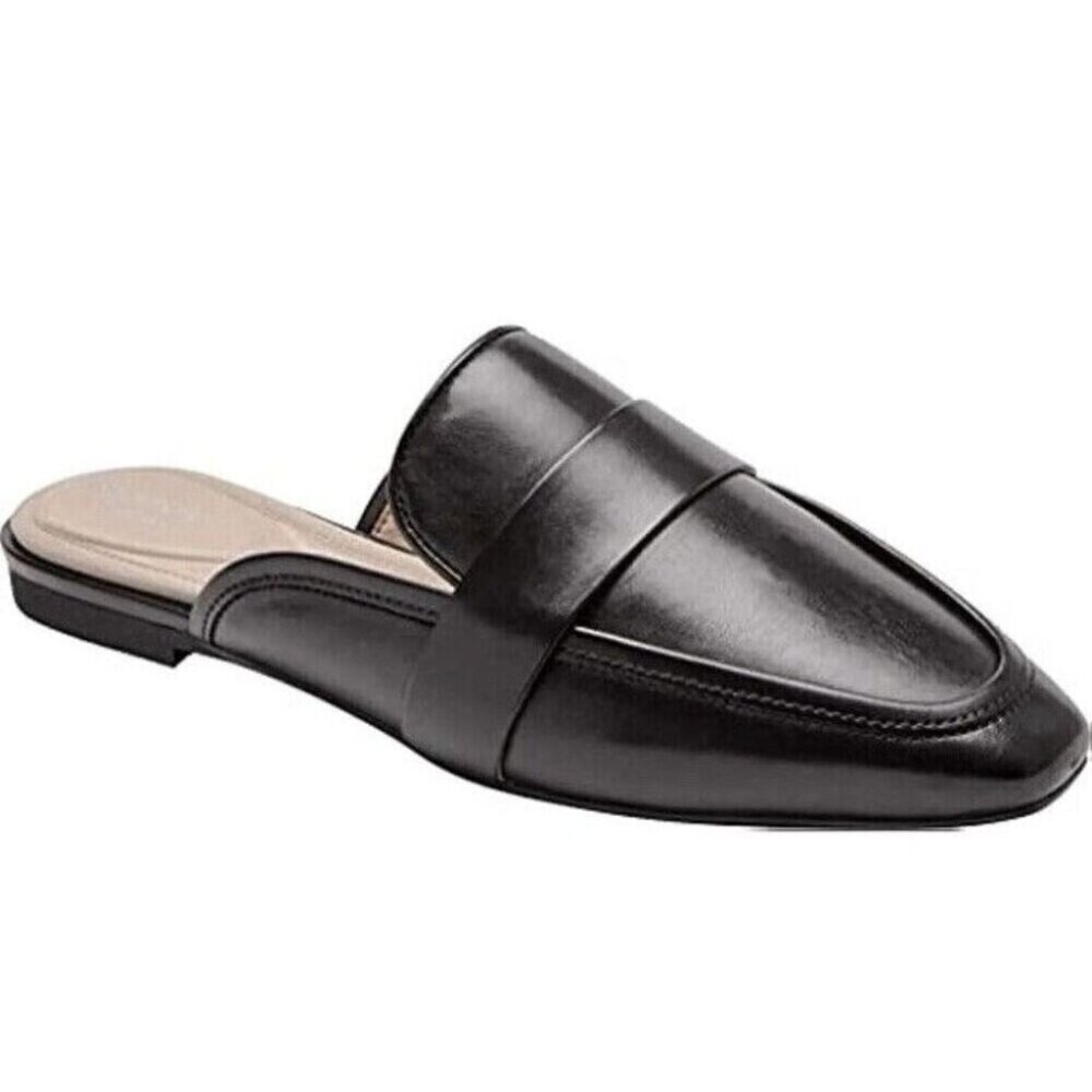 Rockport Slides Sz 7 Shoes Loafers Flats Black Minimalist Classic Capsule Office